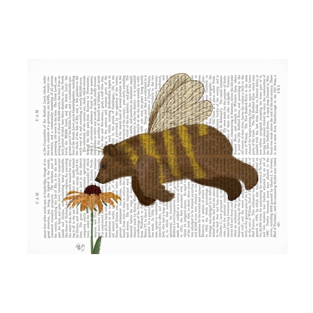 Fab Funky 'Bear Bee Book Print' Canvas Art, 24x32